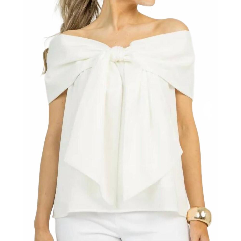 NEW TCEC elegance bow blouse in ivory